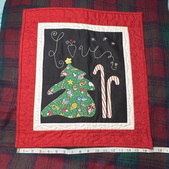Festive Christmas Quilt with Tree and Candy Cane Design - Picture 4 of 9